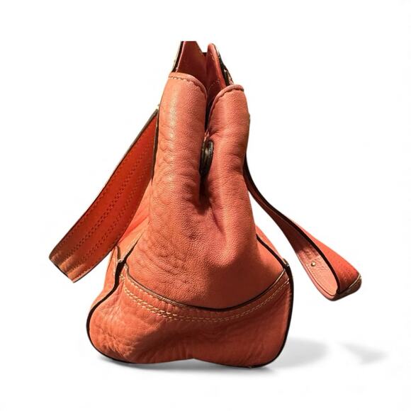 Coach Hampton Y2K Glam Salmon Pink Pebbled Leather Shoulder Bag - Picture 4 of 7